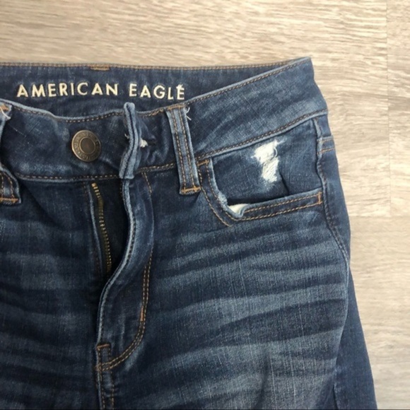 American Eagle Darkwash Skinny Distressed‎ Jeans 0Short - Picture 4 of 7